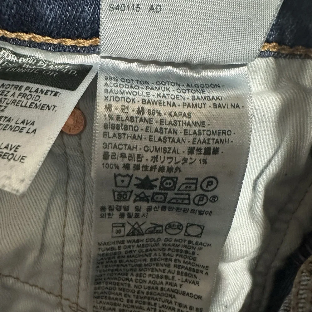 Levis 511 Jeans Tapered Stretch Cotton Classic Denim Blue Customized‎ Size 33